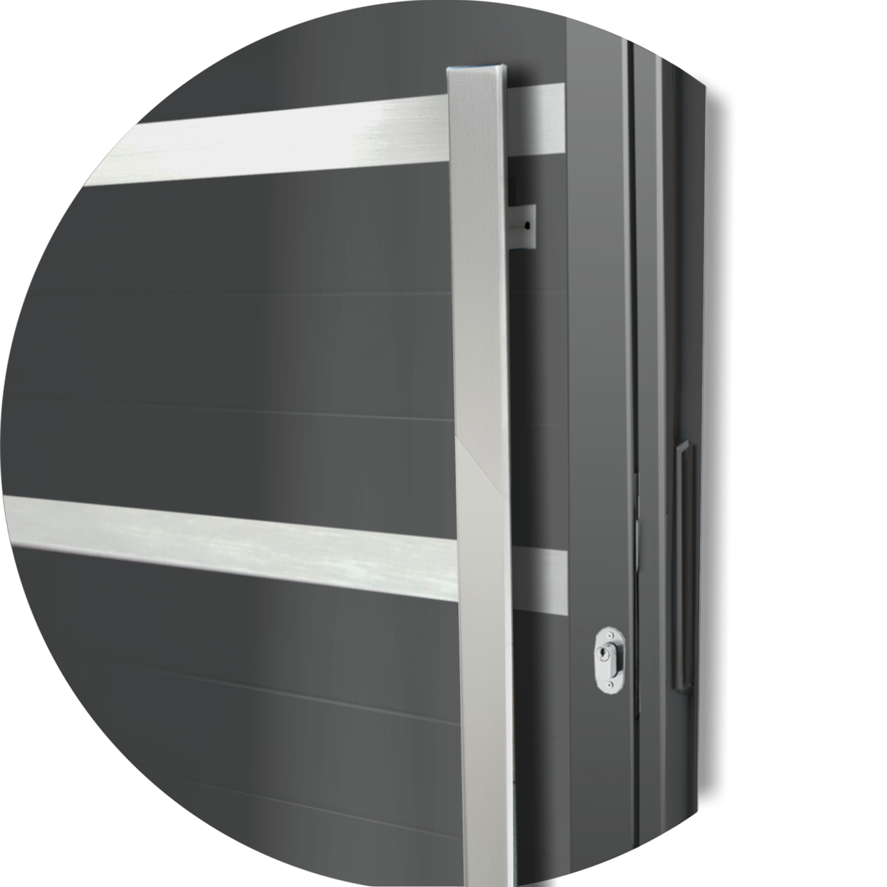 Porta de Alumínio Miraggio c/Puxador Linha Super-25 cinza