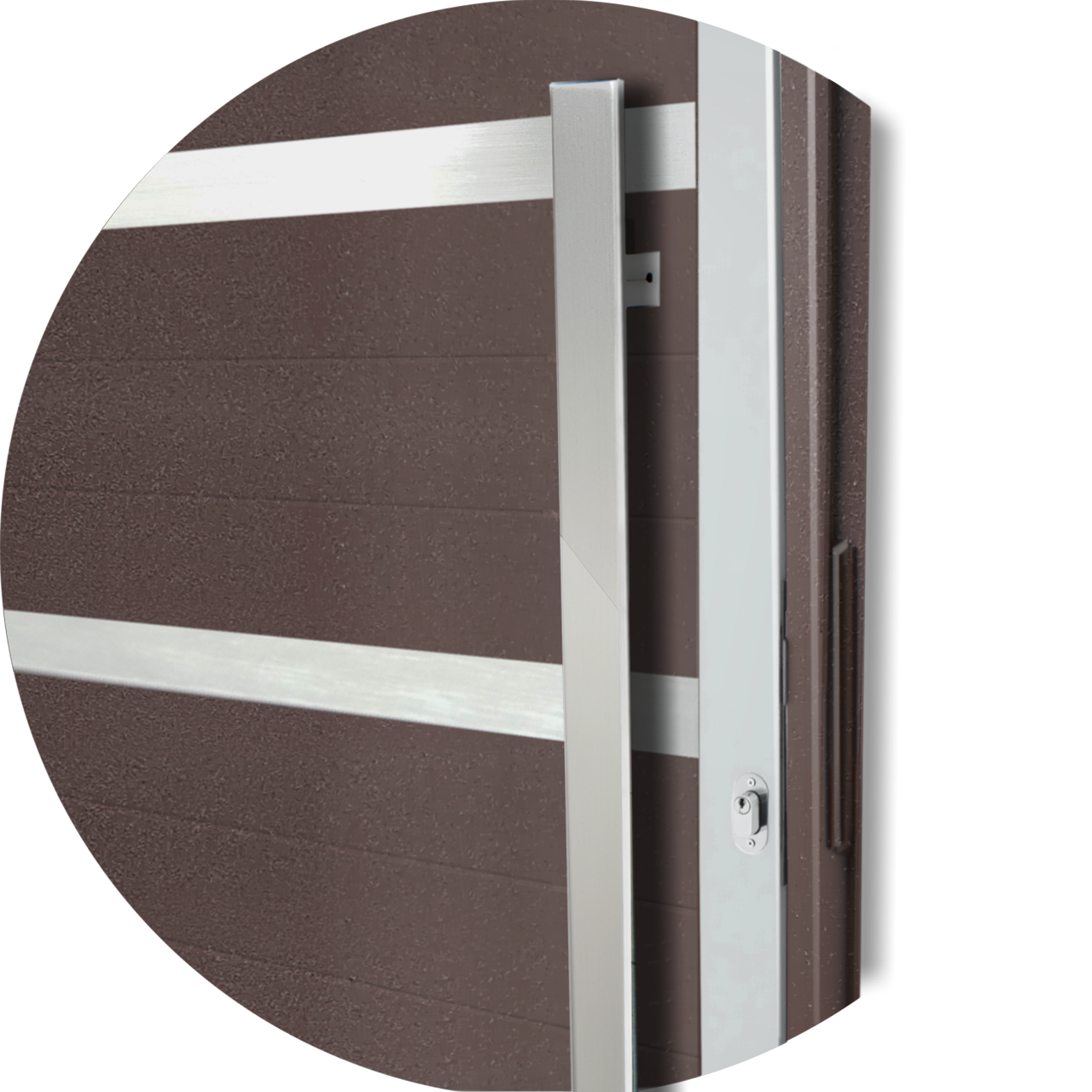 Porta Pivotante de Alumínio Miraggio c/Puxador Linha Super-25 mix corten