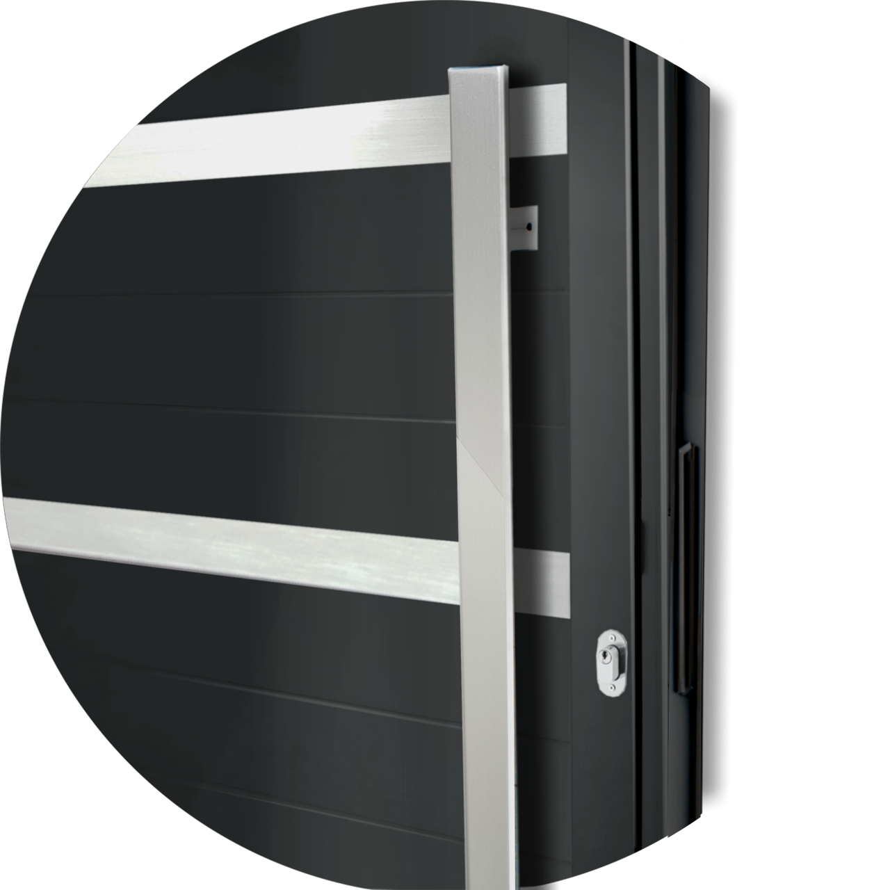 Porta Pivotante de Alumínio Miraggio c/Puxador Linha Super-25 preto
