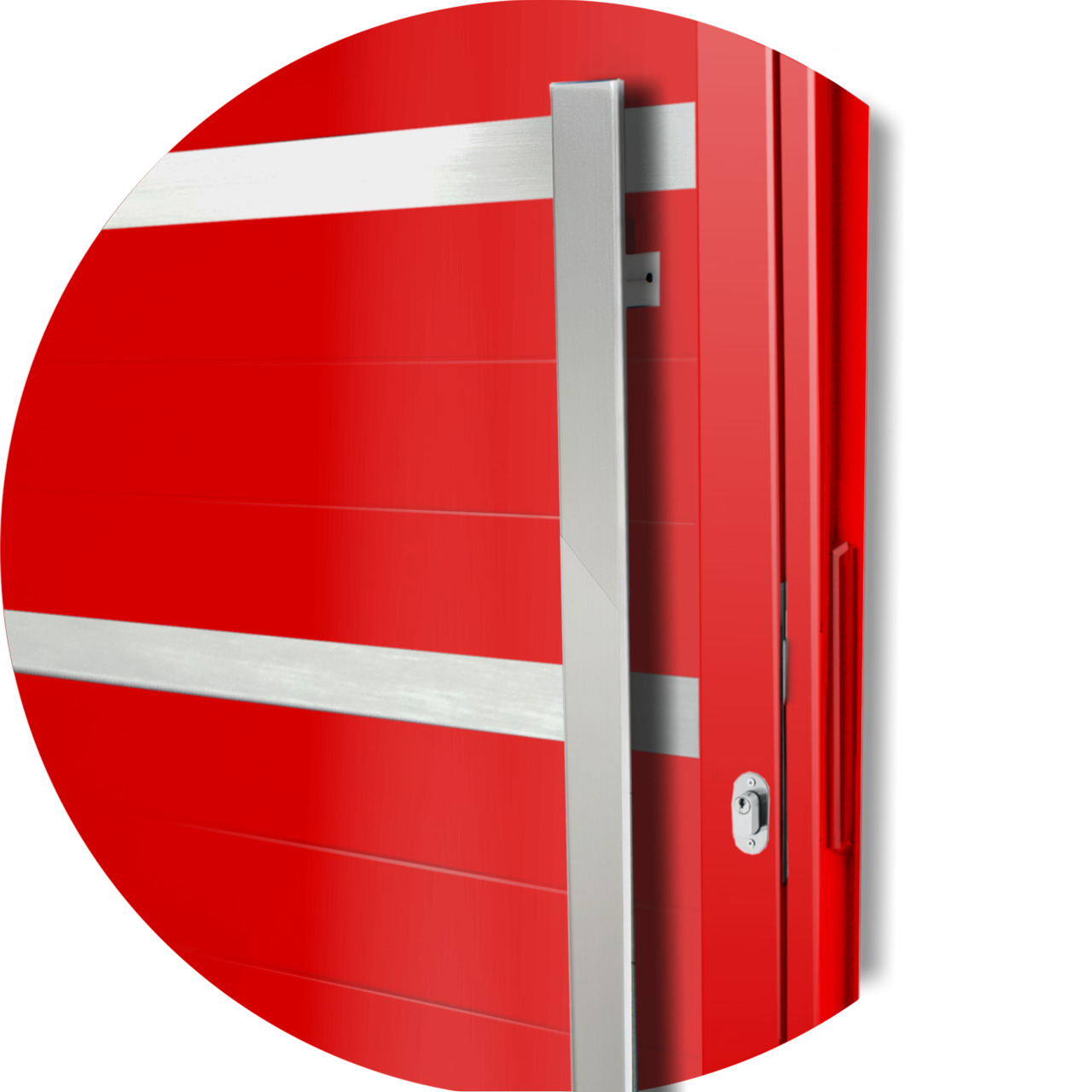 Porta de Alumínio Miraggio c/Puxador Linha Super-25 vermelho