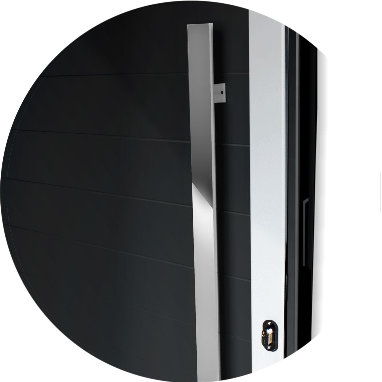 Porta Pivotante de Alumínio Lambril c/Puxador Linha Super-25 mix preto