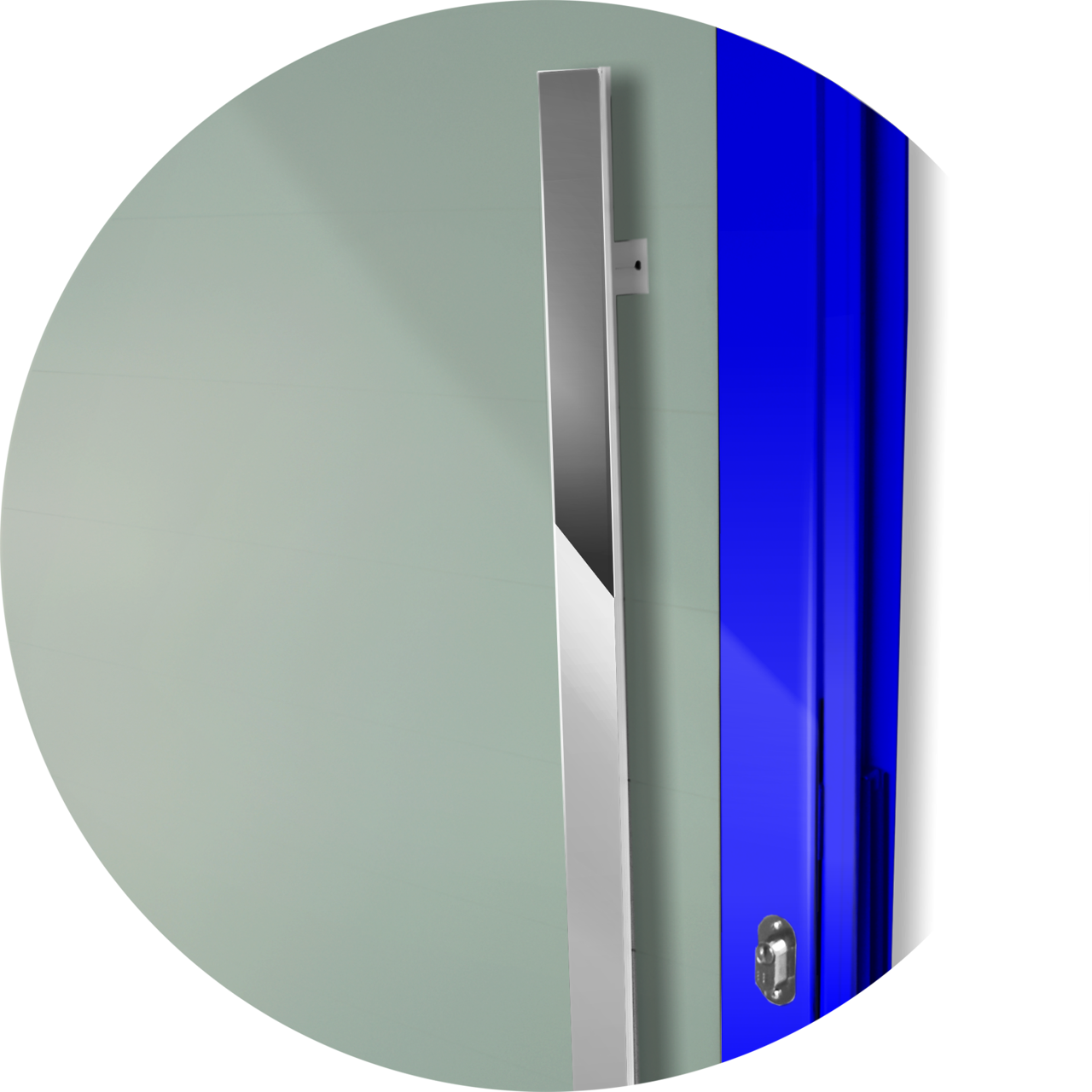 Porta de Alumínio Murano c/Puxador Linha Super-25 azul