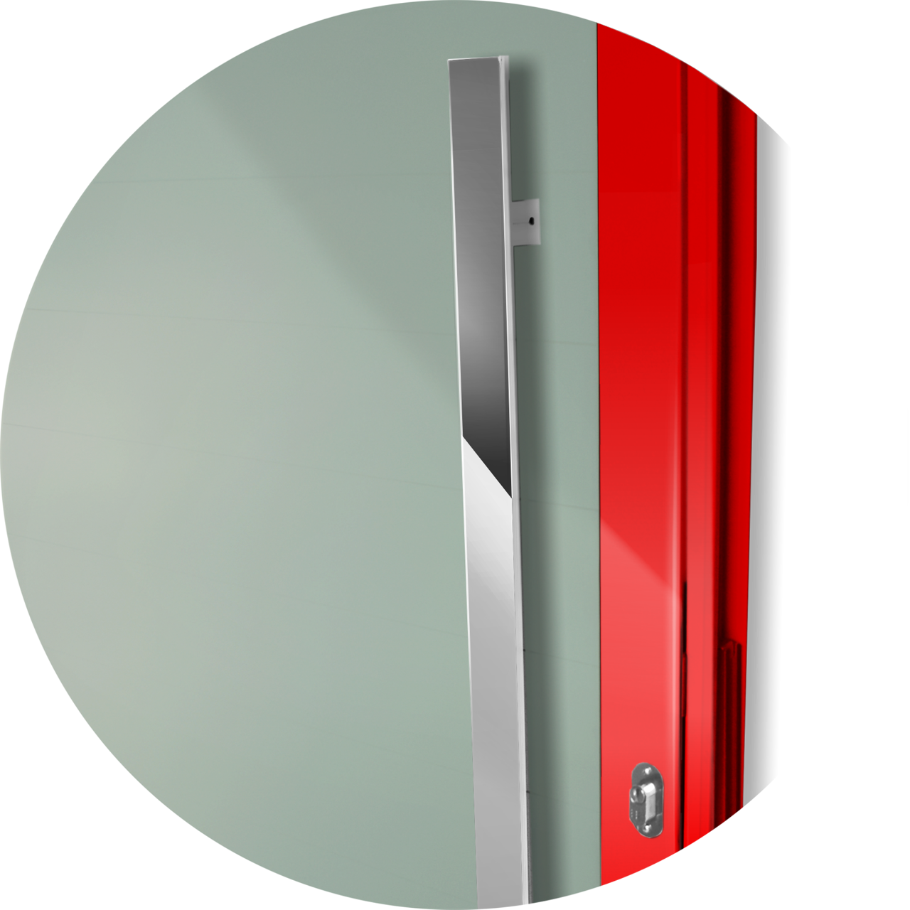 Porta de Alumínio Murano c/Puxador Linha Super-25 vermelho