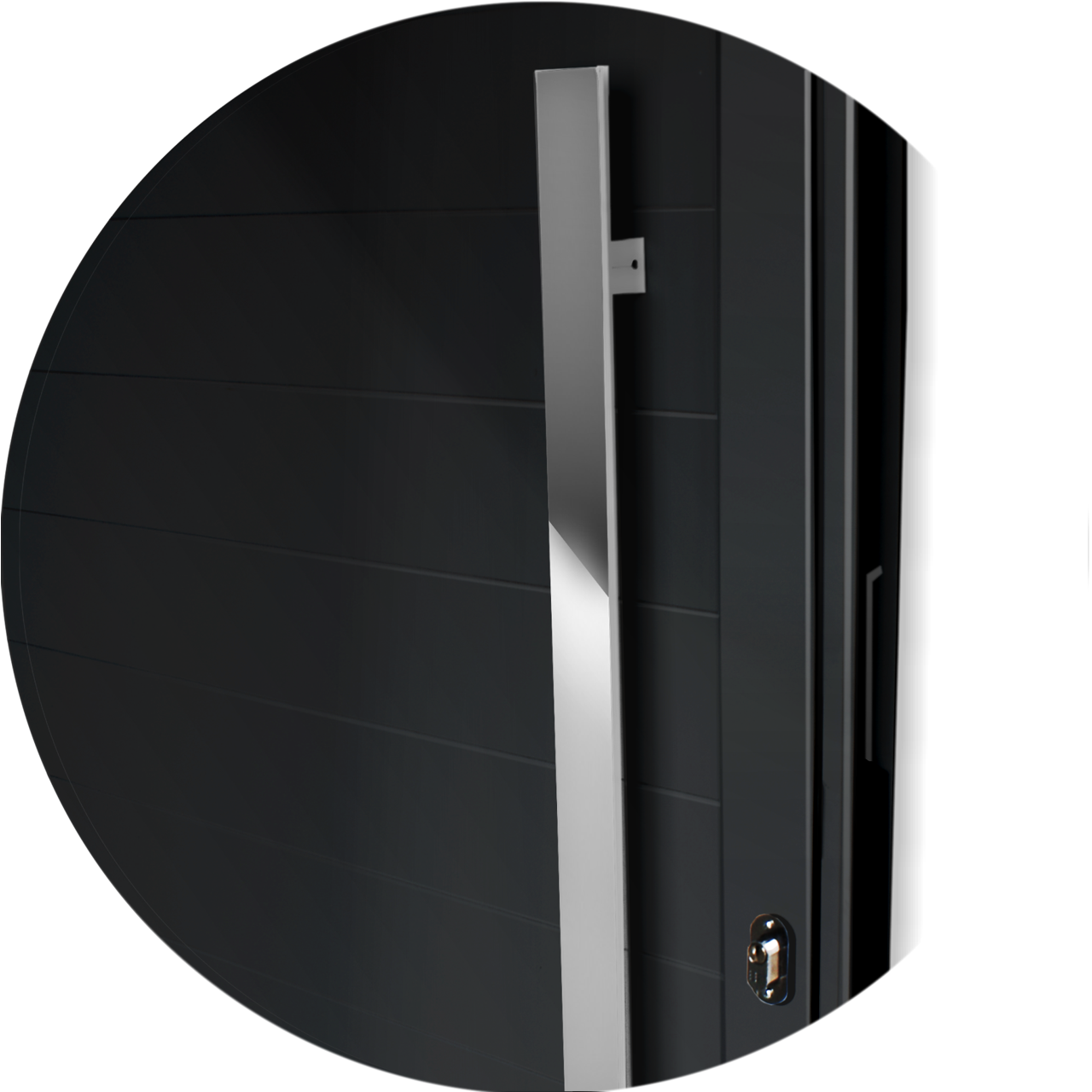 Porta de Alumínio Visione c/Puxador Linha Super-25 preto