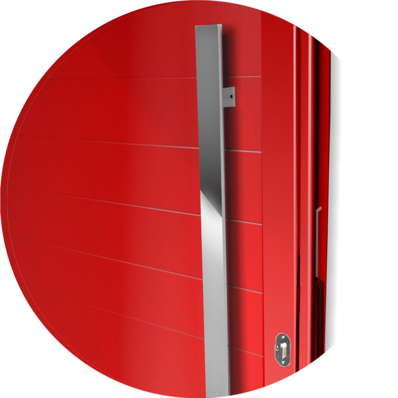 Porta de Alumínio Visione c/Puxador Linha Super-25 vermelho