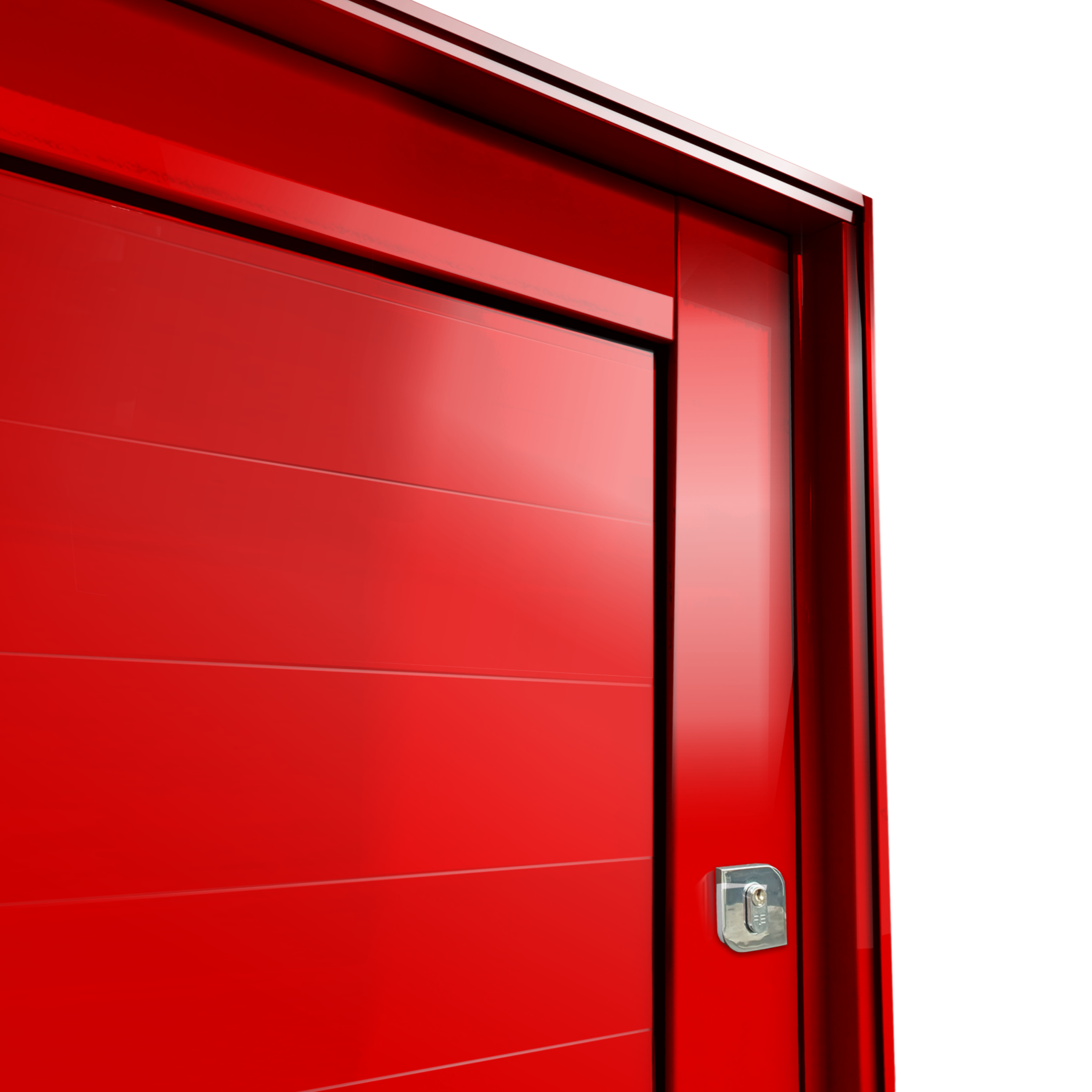 Porta Pivotante de Alumínio Visione c/Puxador Linha Elite vermelho