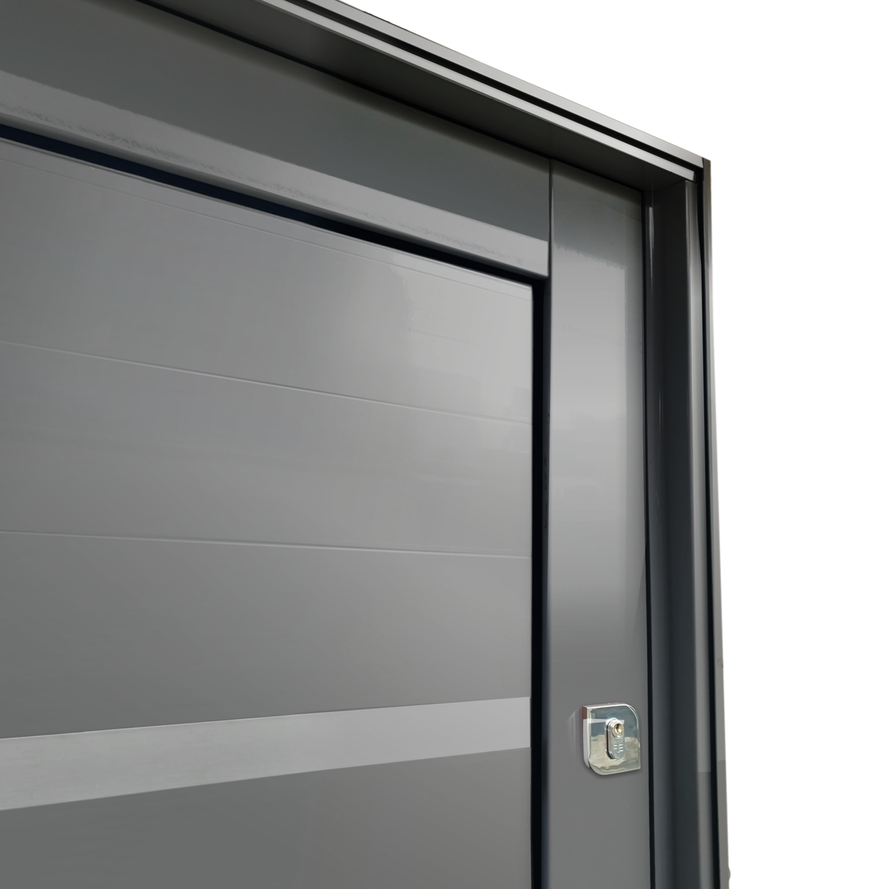 Porta Pivotante de Alumínio Premium c/Puxador Linha Elite cinza