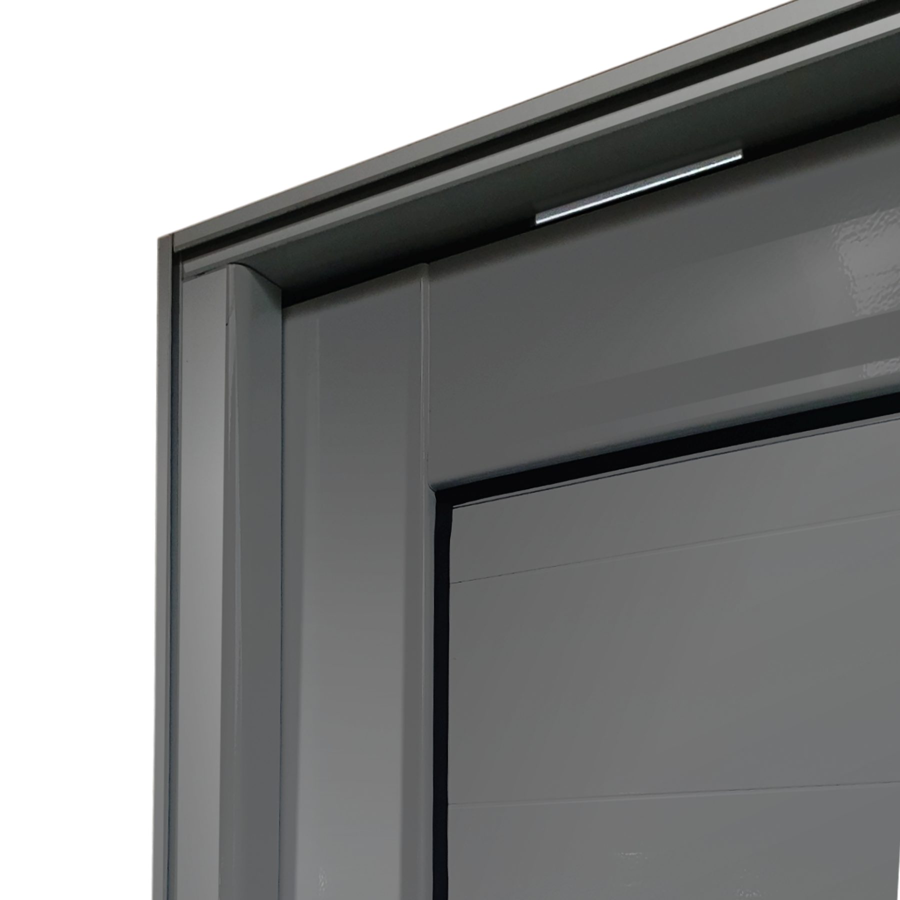 Porta Pivotante de Alumínio Premium c/Puxador Linha Elite cinza