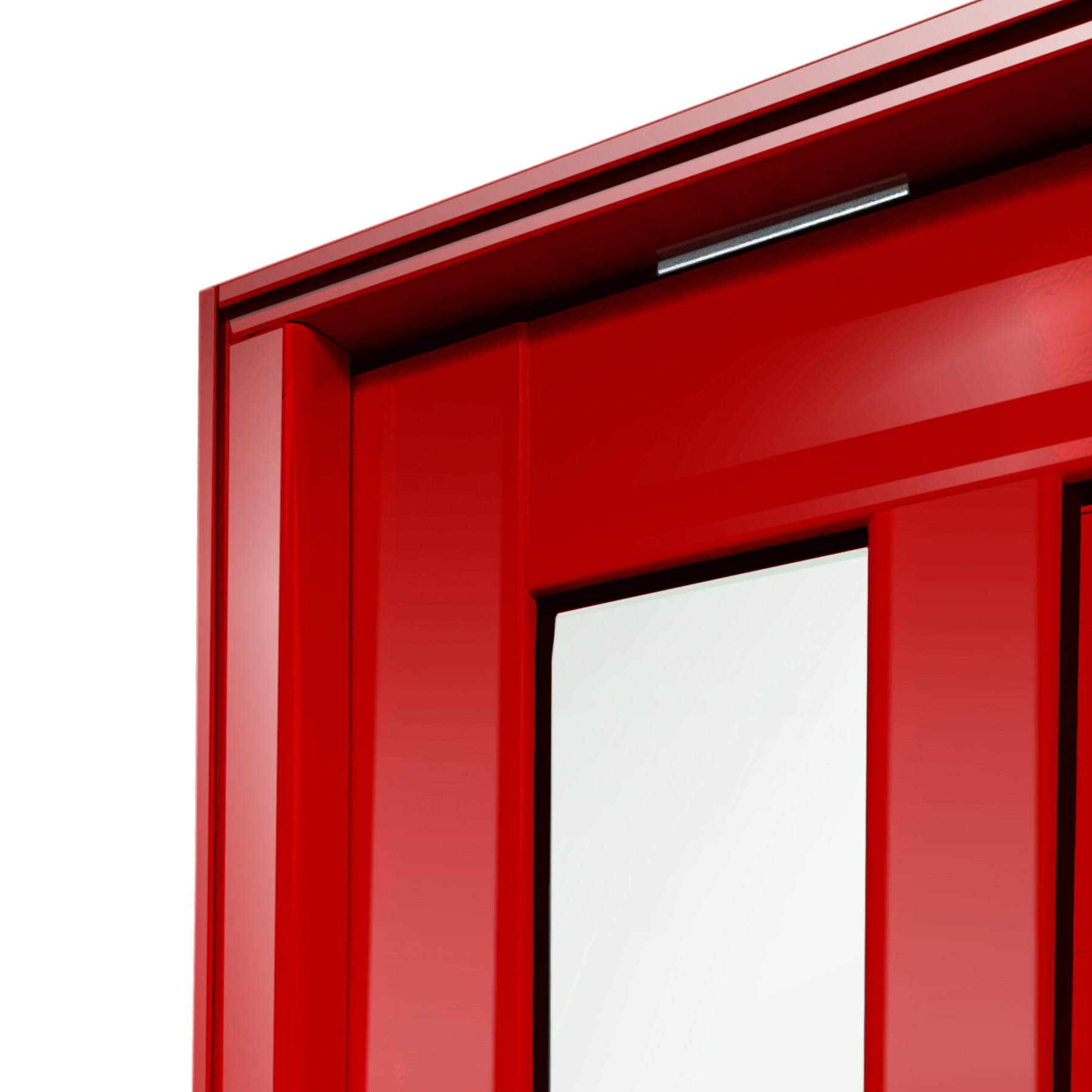 Porta Pivotante de Alumínio Visione c/Puxador Linha Elite vermelho