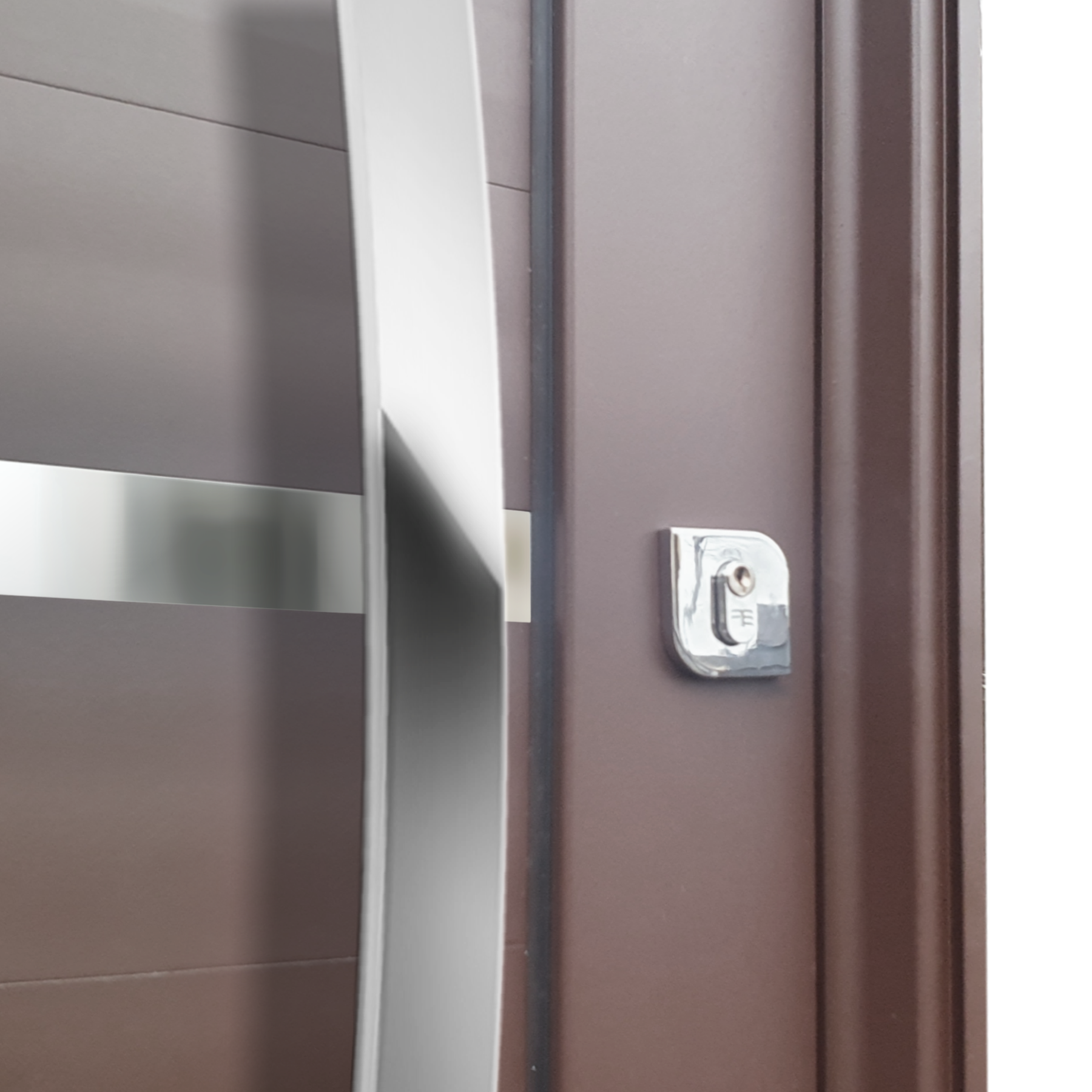 Porta Pivotante de Alumínio Evolution c/Puxador Linha Elite corten