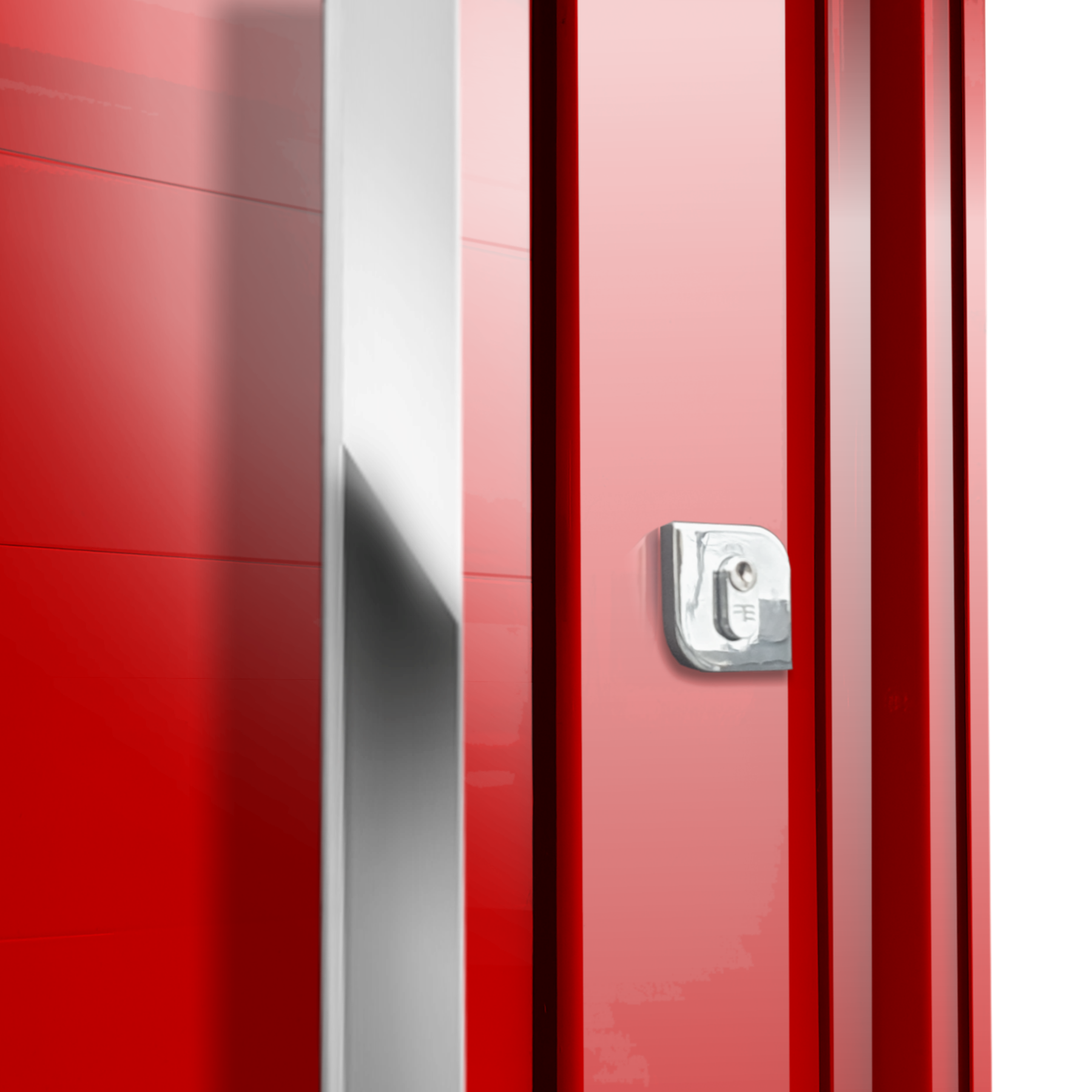 Porta Pivotante de Alumínio Visione c/Puxador Linha Elite vermelho