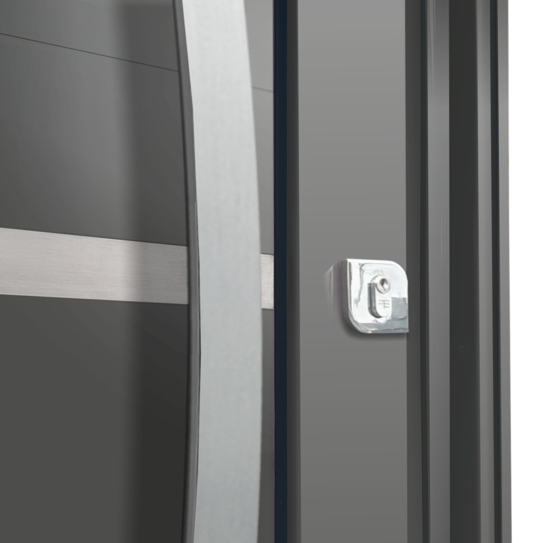 Porta Pivotante de Alumínio Premium c/Puxador Linha Elite cinza