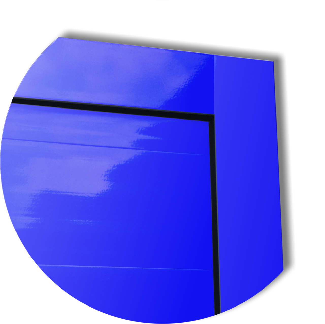 Porta de Alumínio Visione c/Puxador Linha Super-25 azul