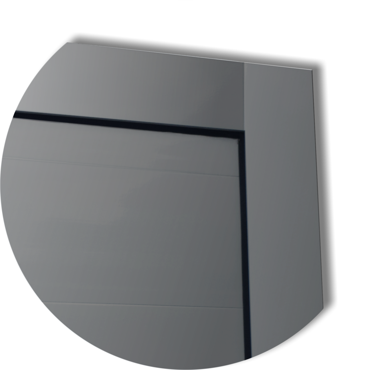 Porta de Alumínio Evolution c/Puxador Linha Super-25 cinza