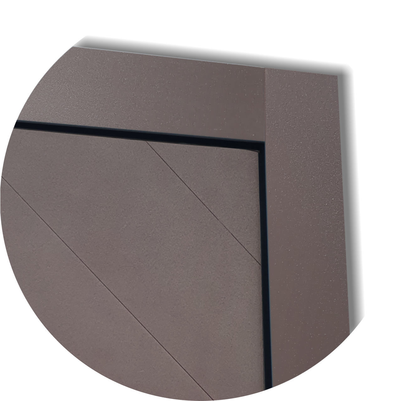 Porta de Alumínio Duna c/Puxador Linha Super-25 corten dourado