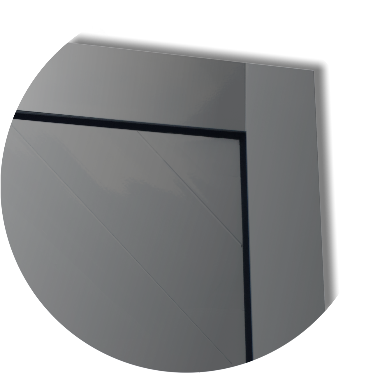 Porta de Alumínio Duna c/Puxador Linha Super-25 cinza