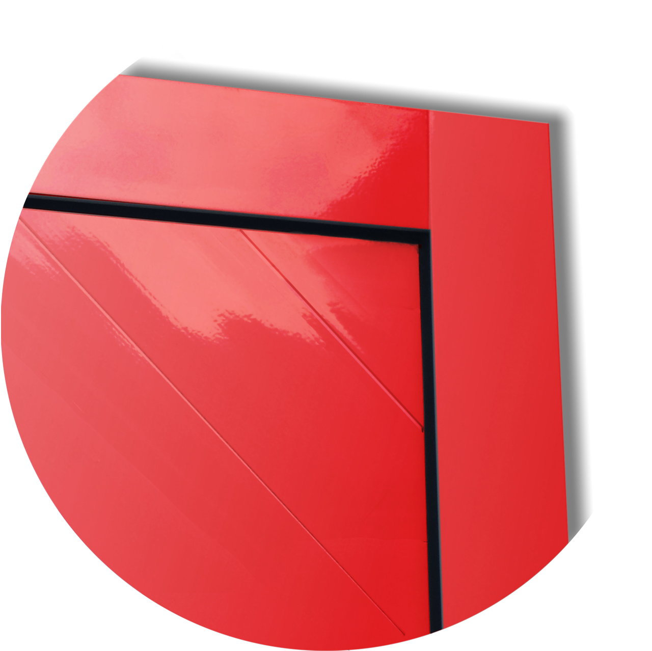 Porta de Alumínio Duna c/Puxador Linha Super-25 vermelho