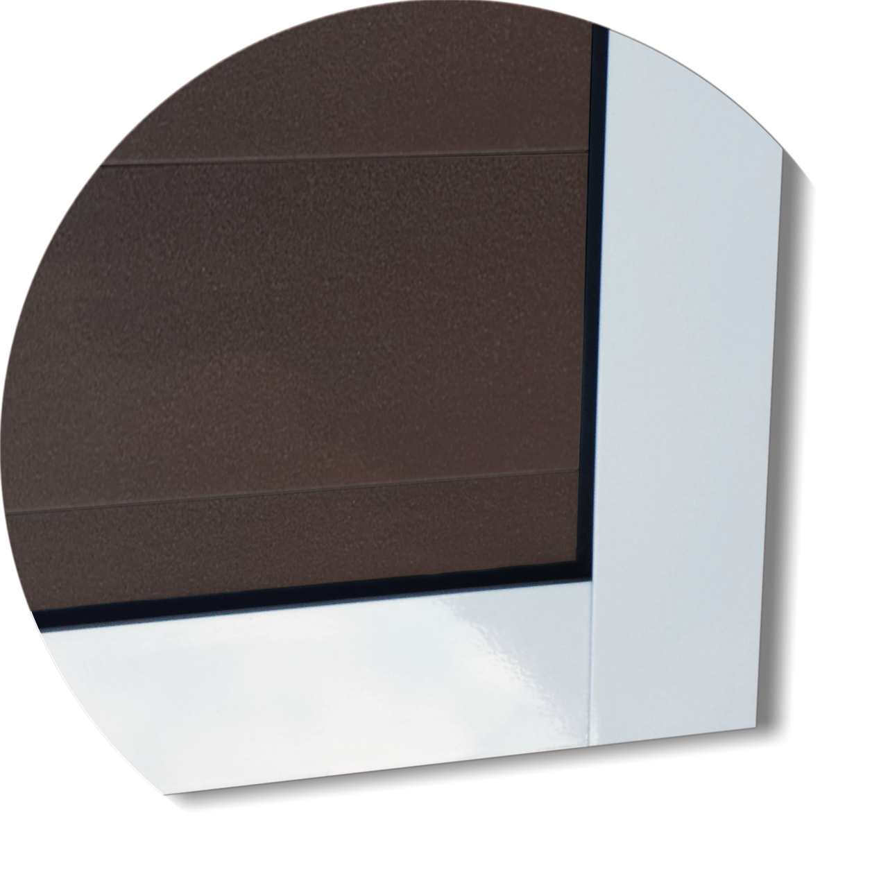 Porta de Alumínio Meia Lambril meia Vidrão Linha Super-25 mix corten