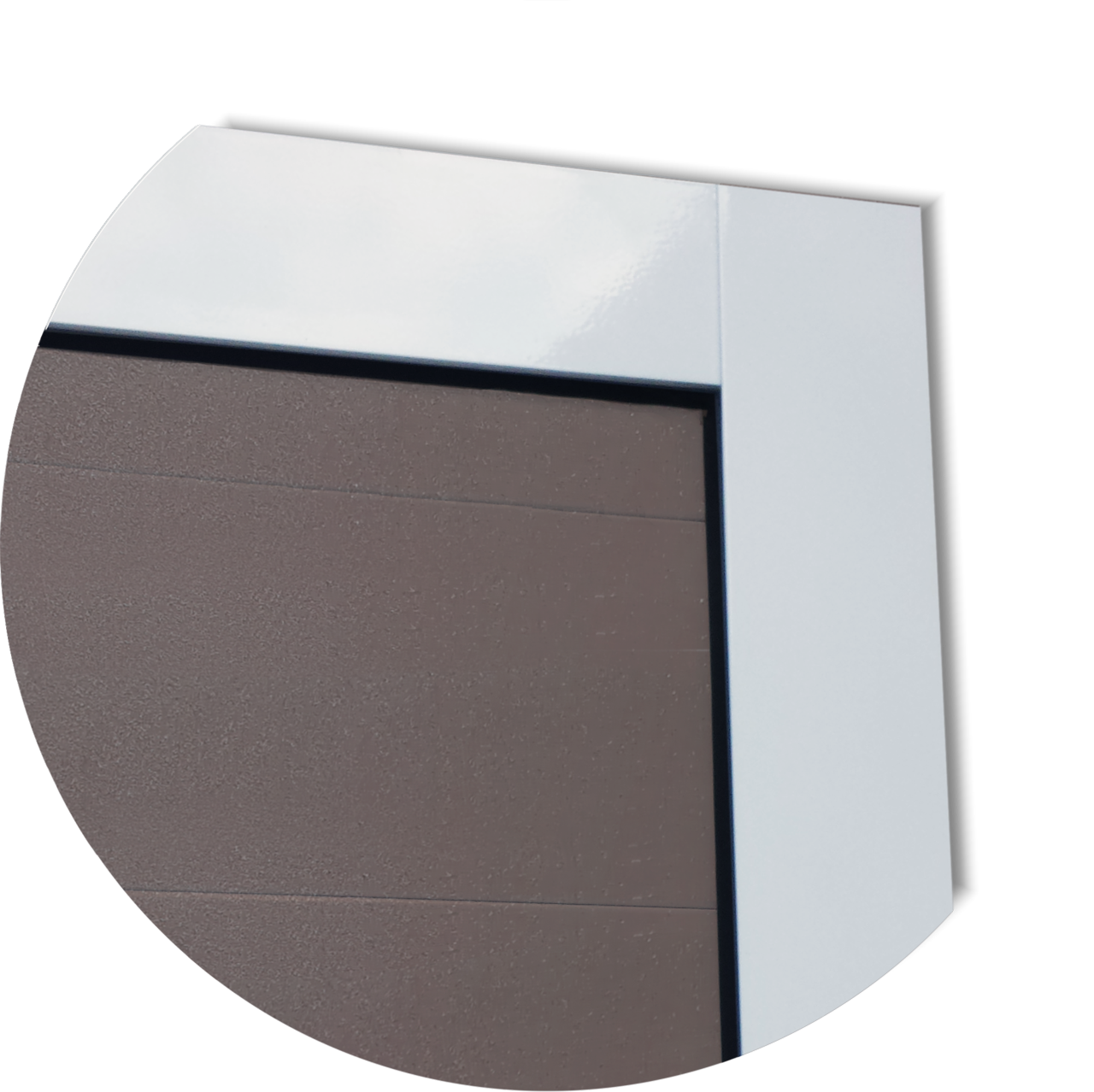 Porta de Alumínio Lambril c/Friso c/Puxador Linha Super-25 mix corten