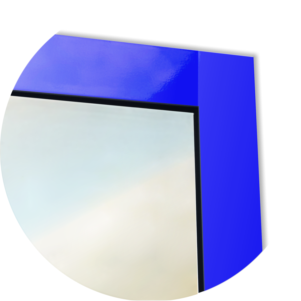 Porta de Alumínio Oasis c/Puxador Linha Super-25 azul