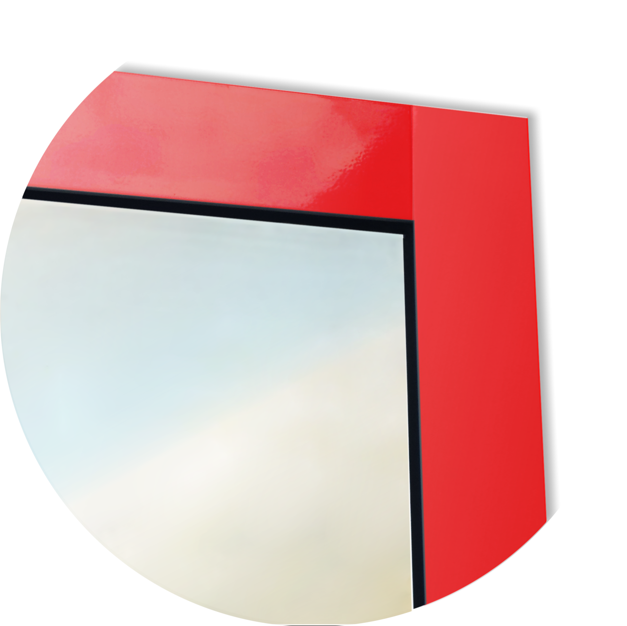 Porta de Alumínio Oasis c/Puxador Linha Super-25 vermelho