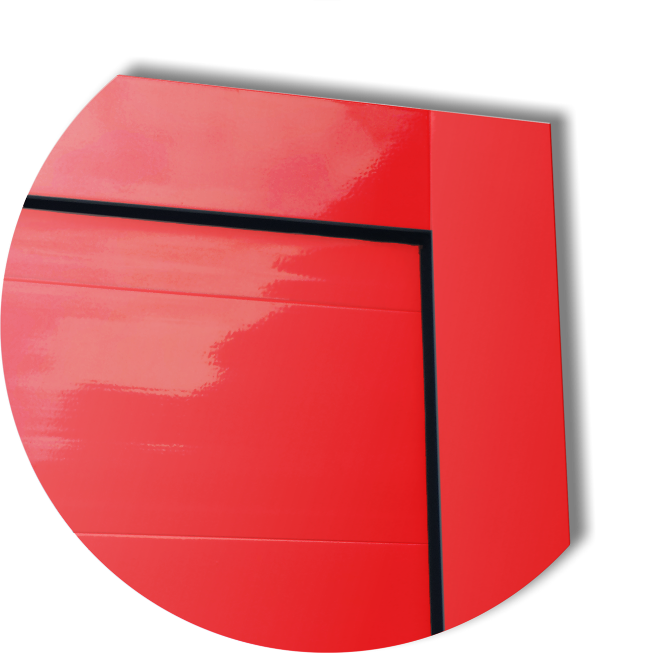 Porta de Alumínio Evolution c/Puxador Linha Super-25 vermelho