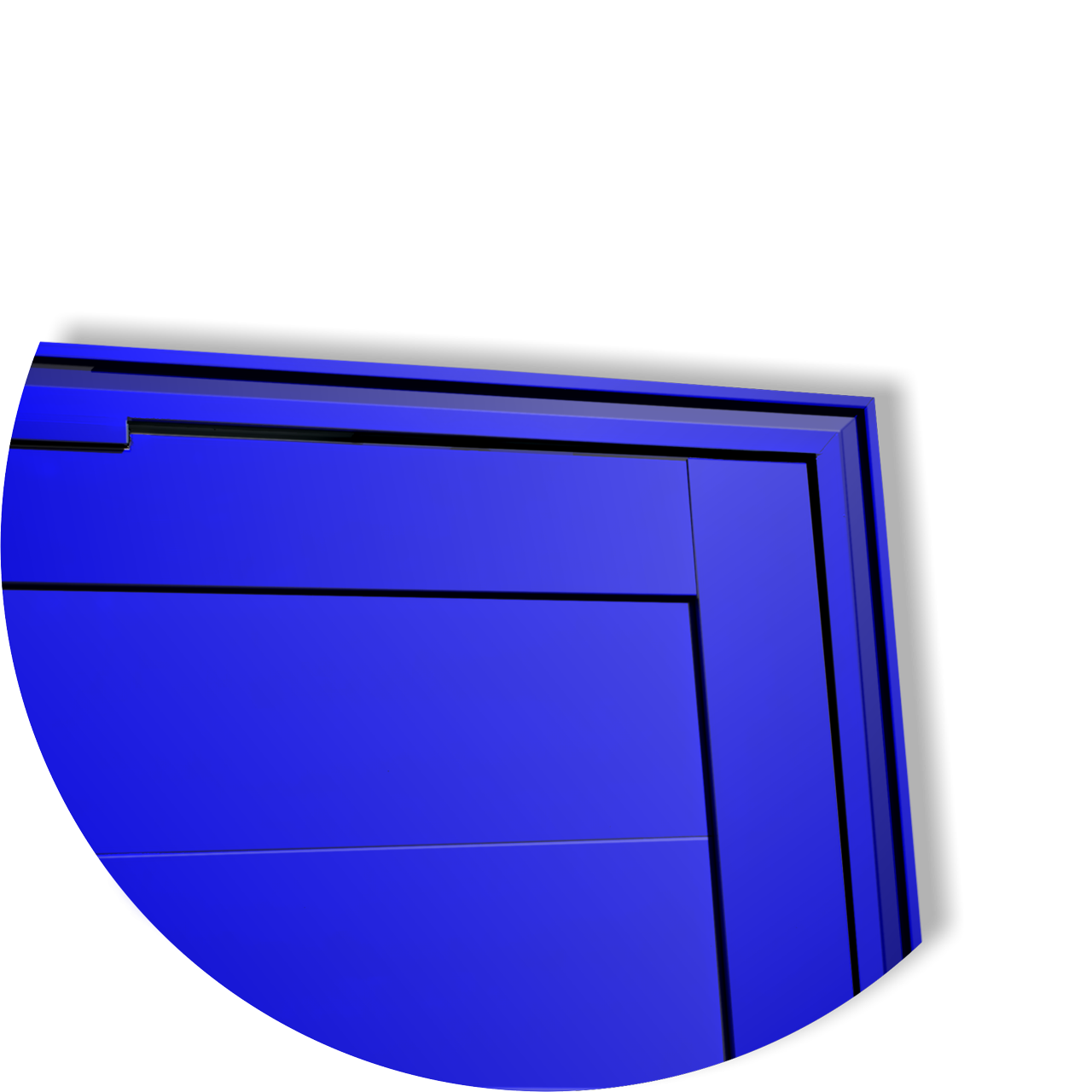 Porta Pivotante de Alumínio Lambril c/Puxador Linha Super-25 azul