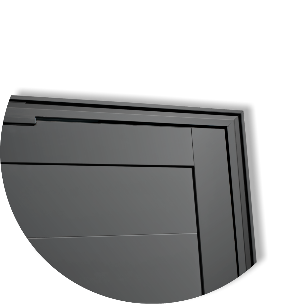 Porta Pivotante de Alumínio Lambril c/Puxador Linha Super-25 cinza