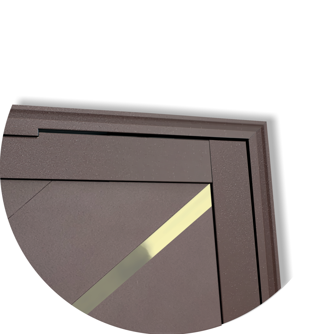 Porta Pivotante de Alumínio Oasis c/Puxador Linha Super-25 corten dourado