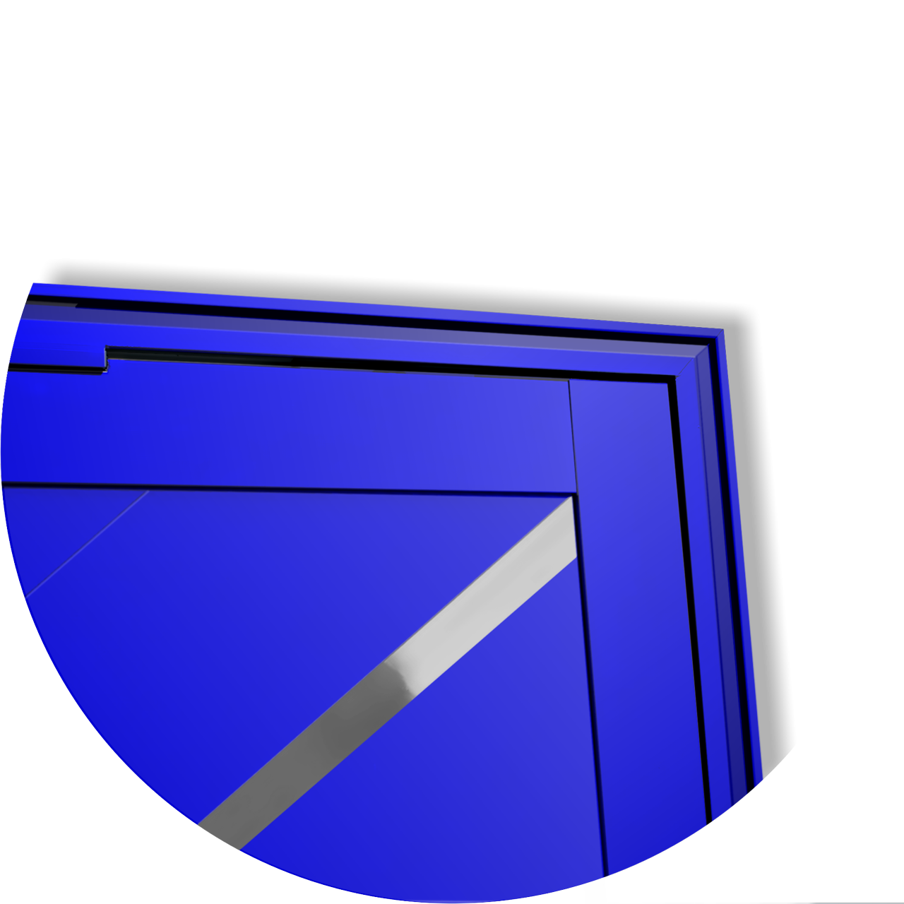 Porta Pivotante de Alumínio Oasis c/Puxador Linha Super-25 azul