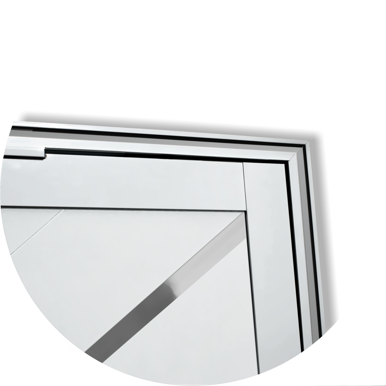 Porta Pivotante de Alumínio Duna c/Puxador Linha Super-25 branco