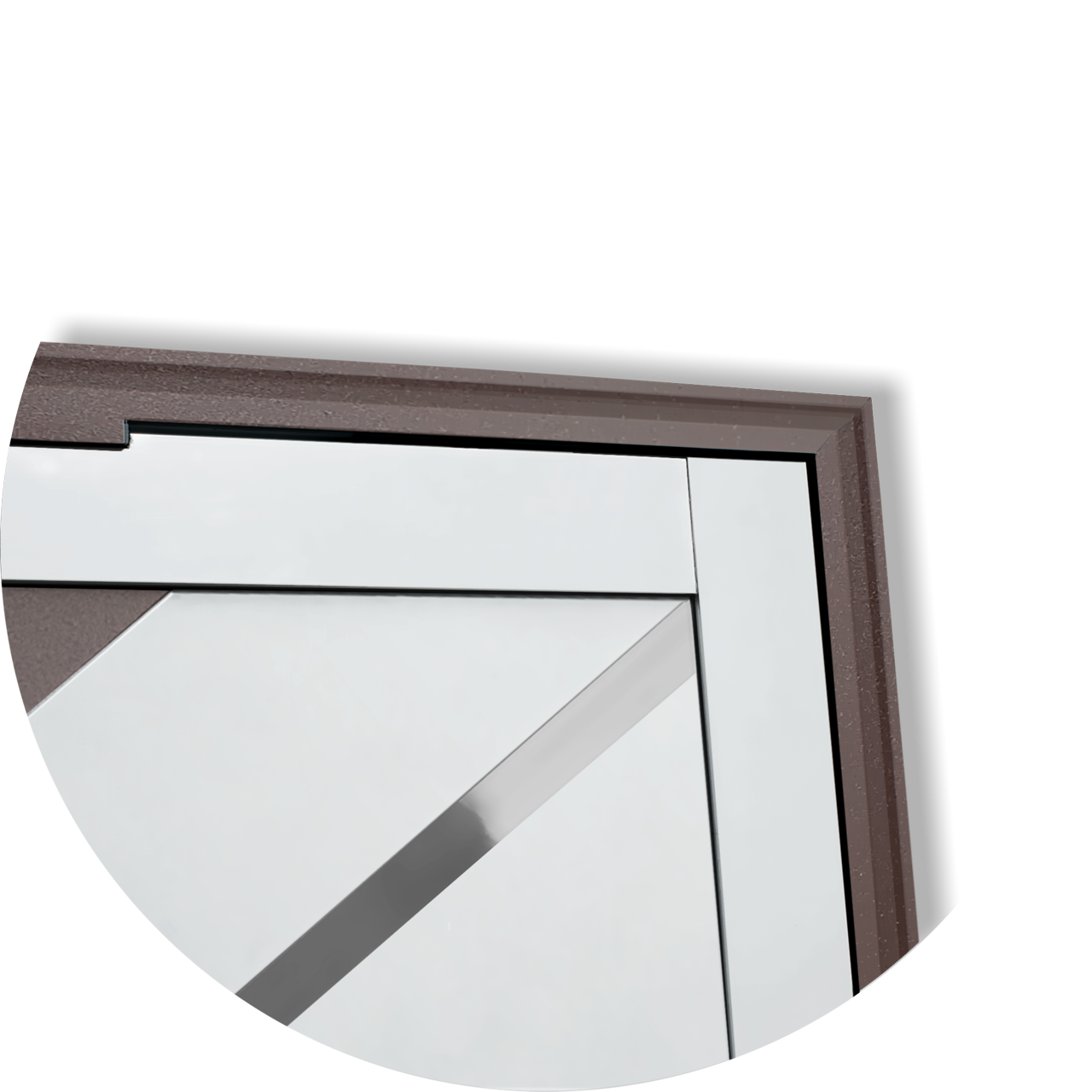 Porta Pivotante de Alumínio Duna c/Puxador Linha Super-25 mix corten