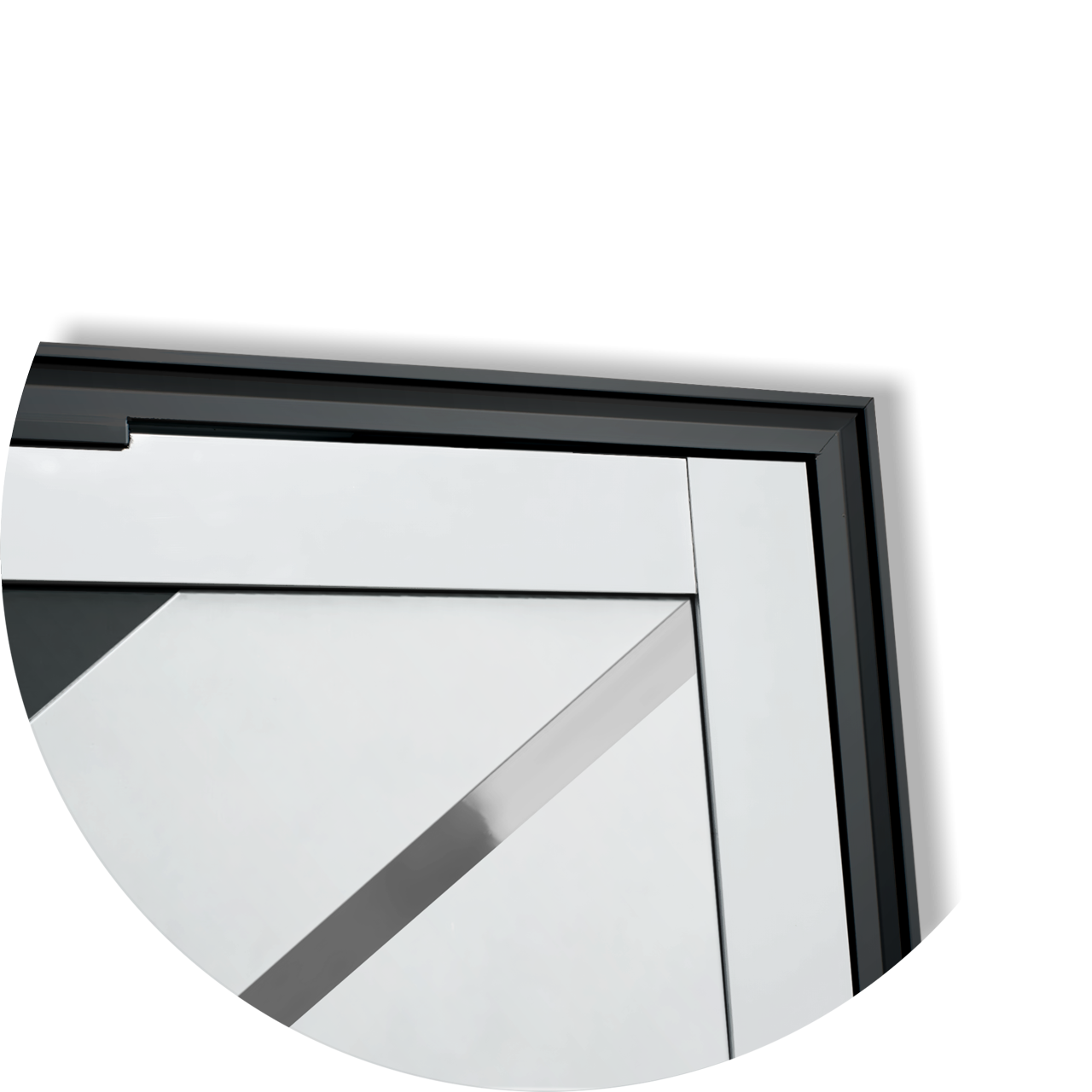 Porta Pivotante de Alumínio Duna c/Puxador Linha Super-25 mix preto
