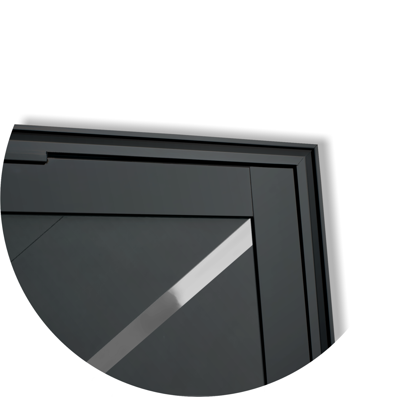 Porta Pivotante de Alumínio Duna c/Puxador Linha Super-25 preto