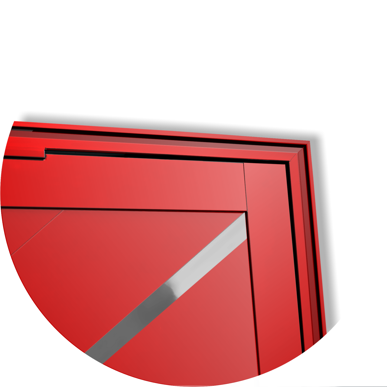 Porta Pivotante de Alumínio Oasis c/Puxador Linha Super-25 vermelho