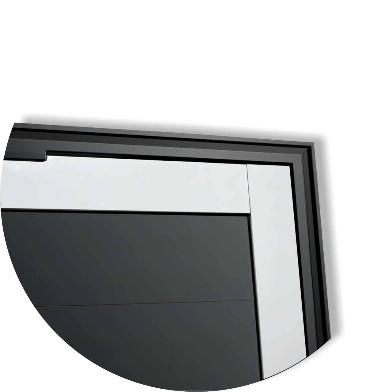 Porta Pivotante de Alumínio Evolution c/Puxador Linha Super-25 mix preto