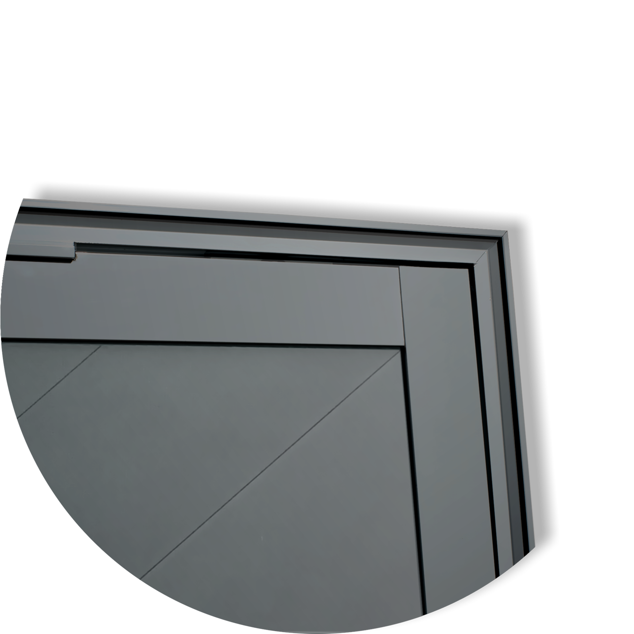 Porta Pivotante de Alumínio Savana c/Puxador Linha Super-25 cinza