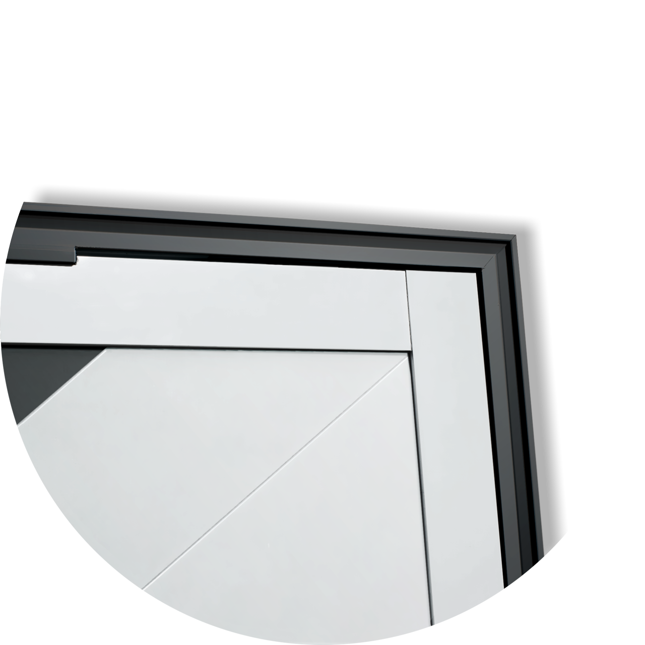Porta Pivotante de Alumínio Savana c/Puxador Linha Super-25 mix preto