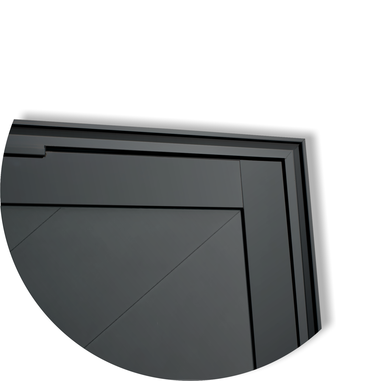 Porta Pivotante de Alumínio Savana c/Puxador Linha Super-25 preto