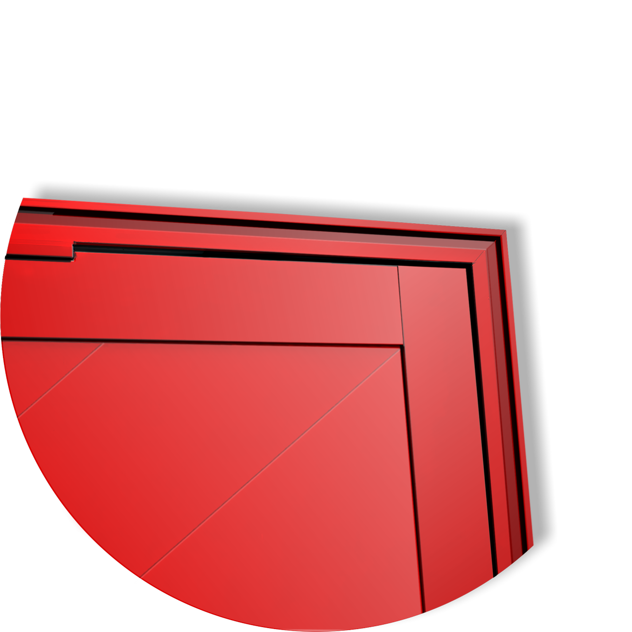 Porta Pivotante de Alumínio Savana c/Puxador Linha Super-25 vermelho