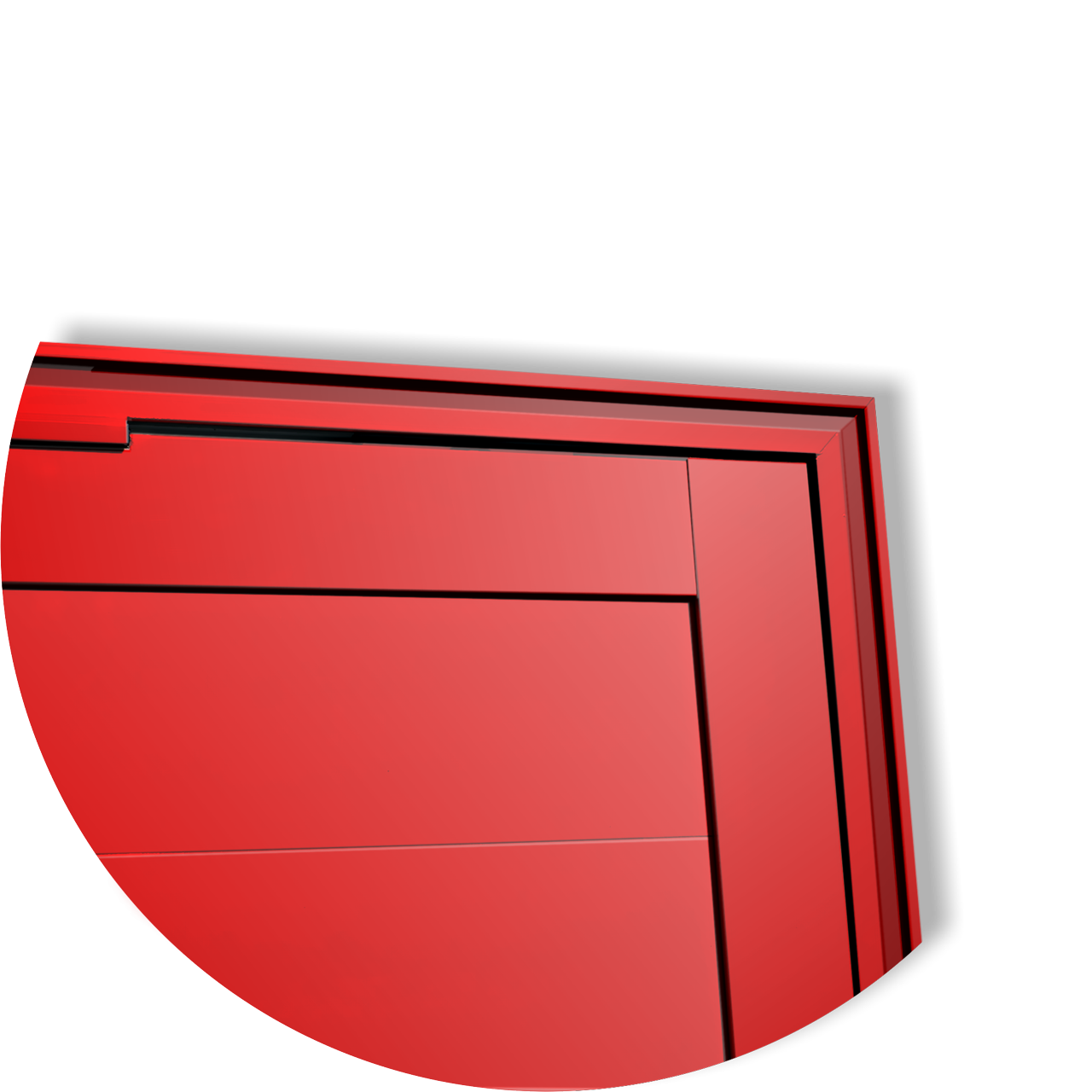 Porta Pivotante de Alumínio Lambril c/Puxador Linha Super-25 vermelho