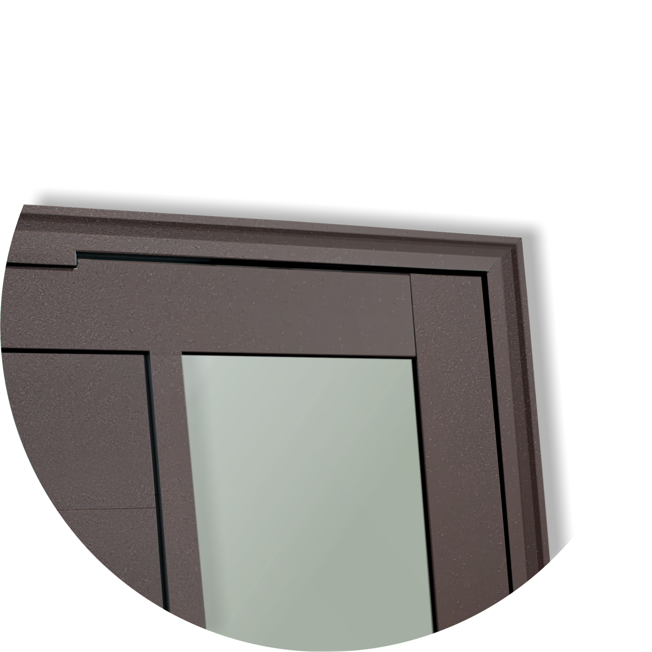 Porta Pivotante de Alumínio Visione c/Puxador Linha Super-25 corten