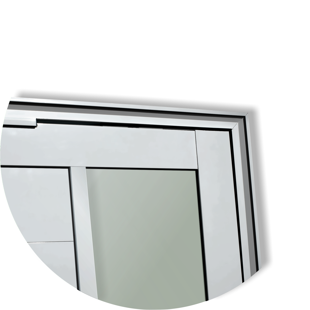 Porta Pivotante de Alumínio Miraggio c/Puxador Linha Super-25 branco