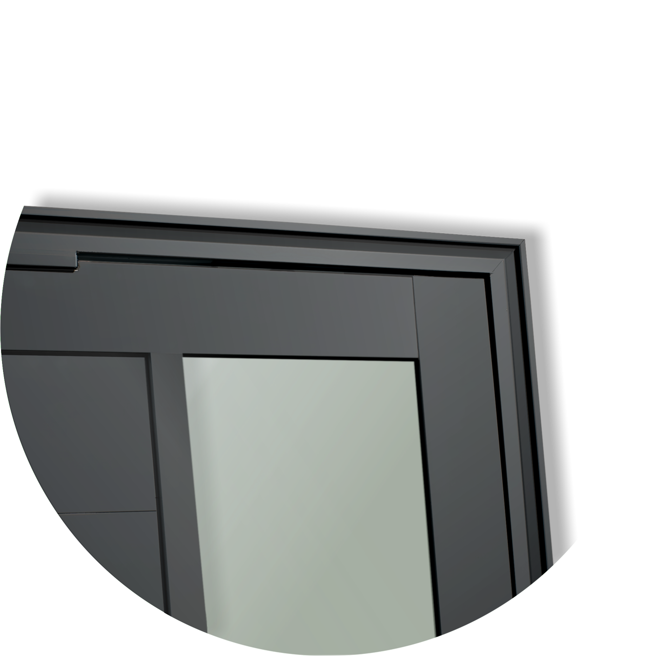 Porta Pivotante de Alumínio Miraggio c/Puxador Linha Super-25 preto