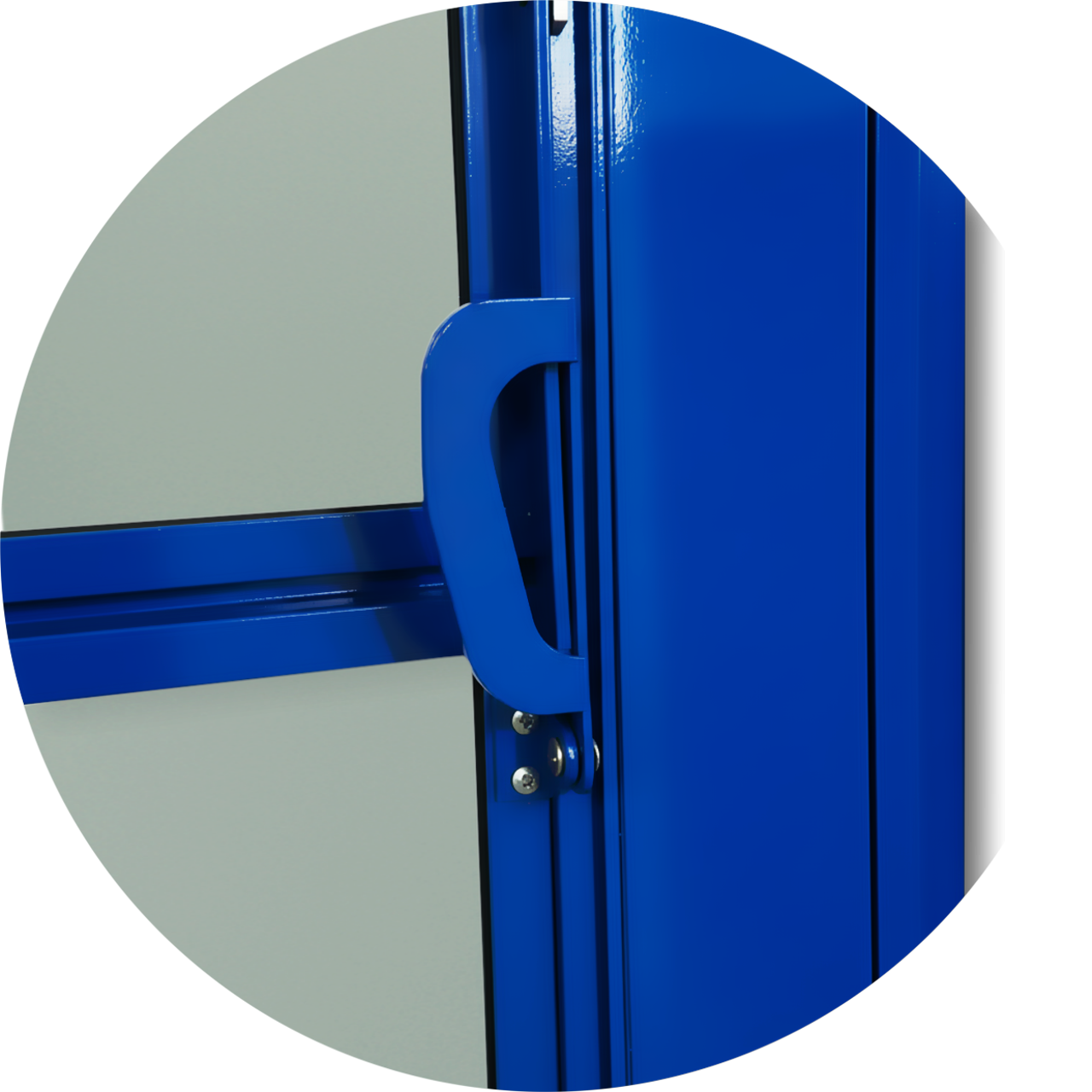 Porta de Alumínio Basculante Linha L-25 azul