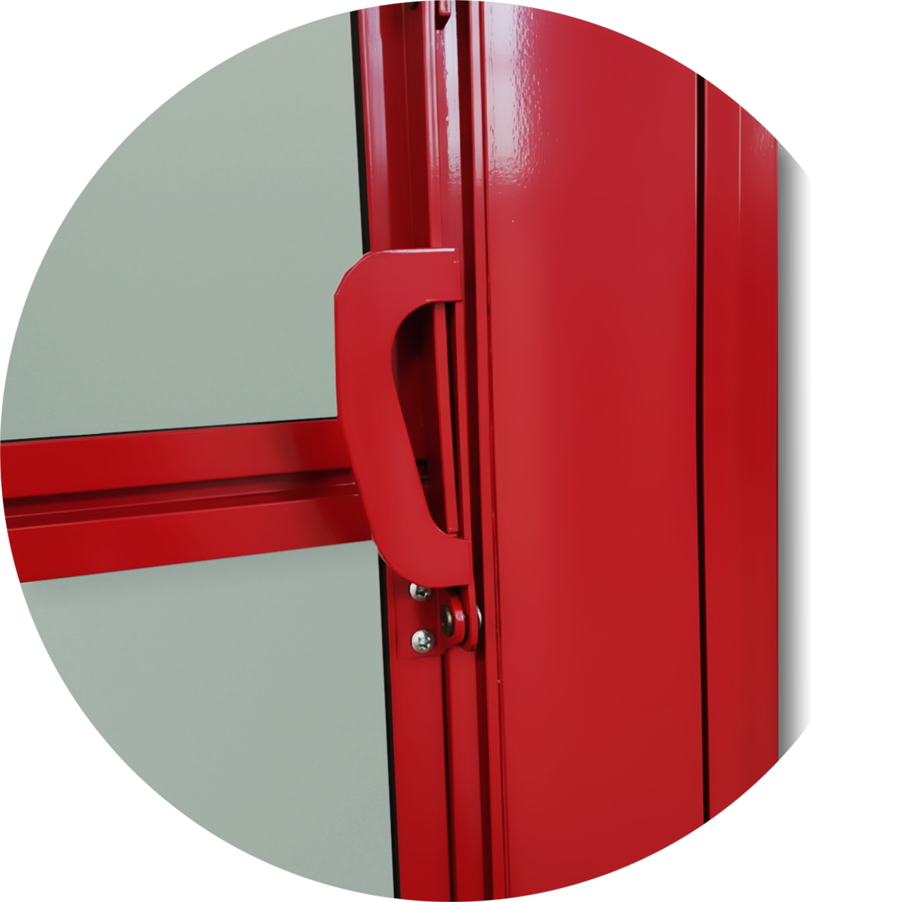 Porta de Alumínio Basculante Linha Super-25 vermelho