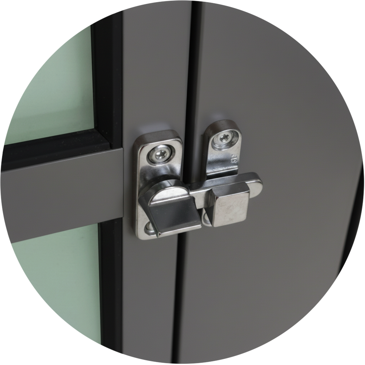 Porta de Alumínio Lambril c/grade Linha Super-25 cinza