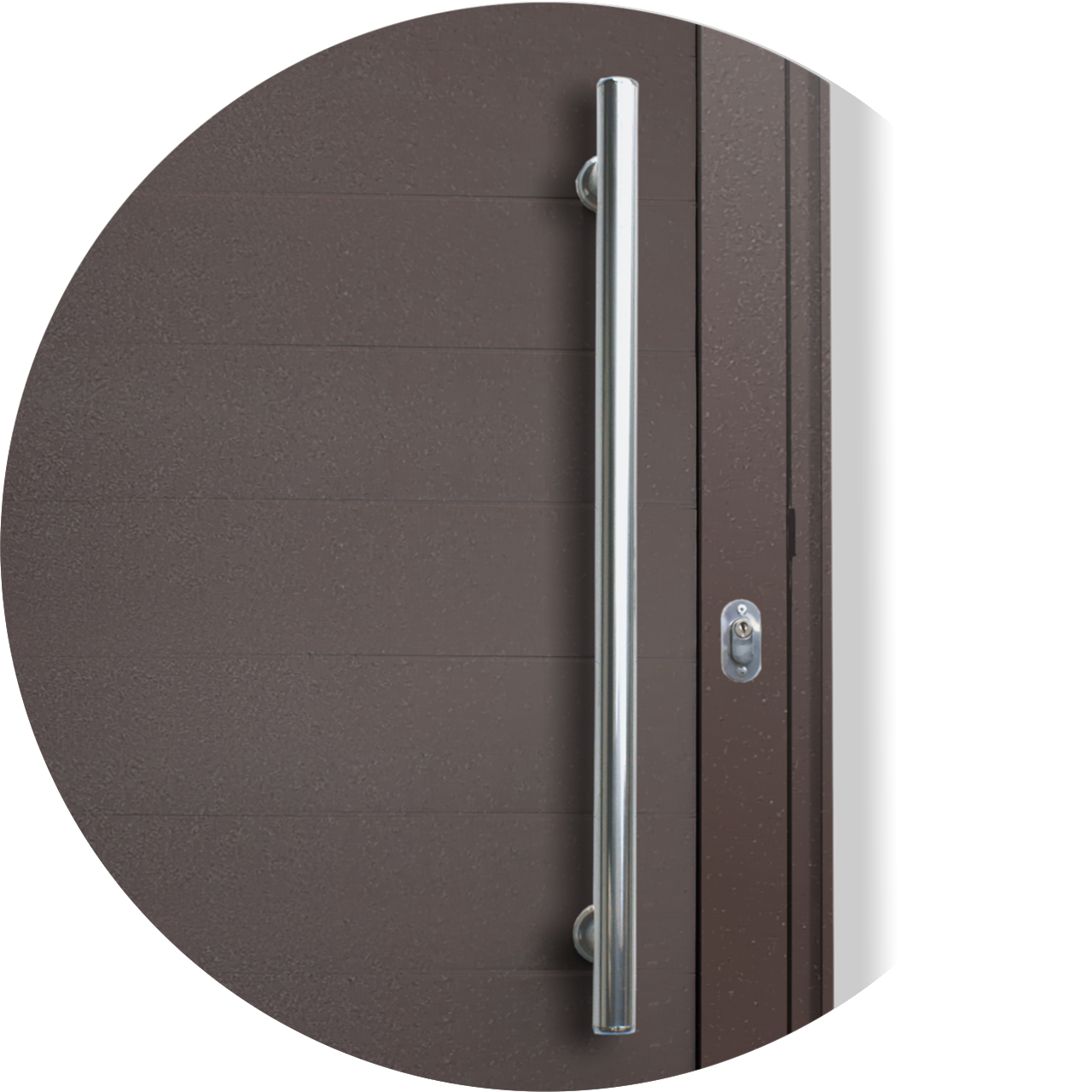 Porta de Alumínio Lambril c/Puxador Linha Super-25 corten