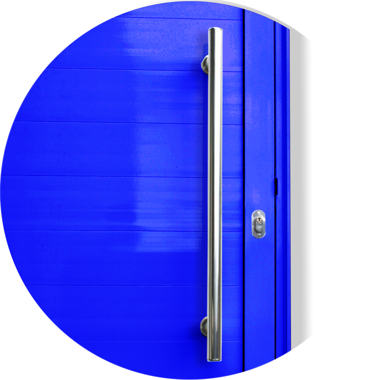 Porta de Alumínio Lambril c/Puxador Linha Super-25 azul