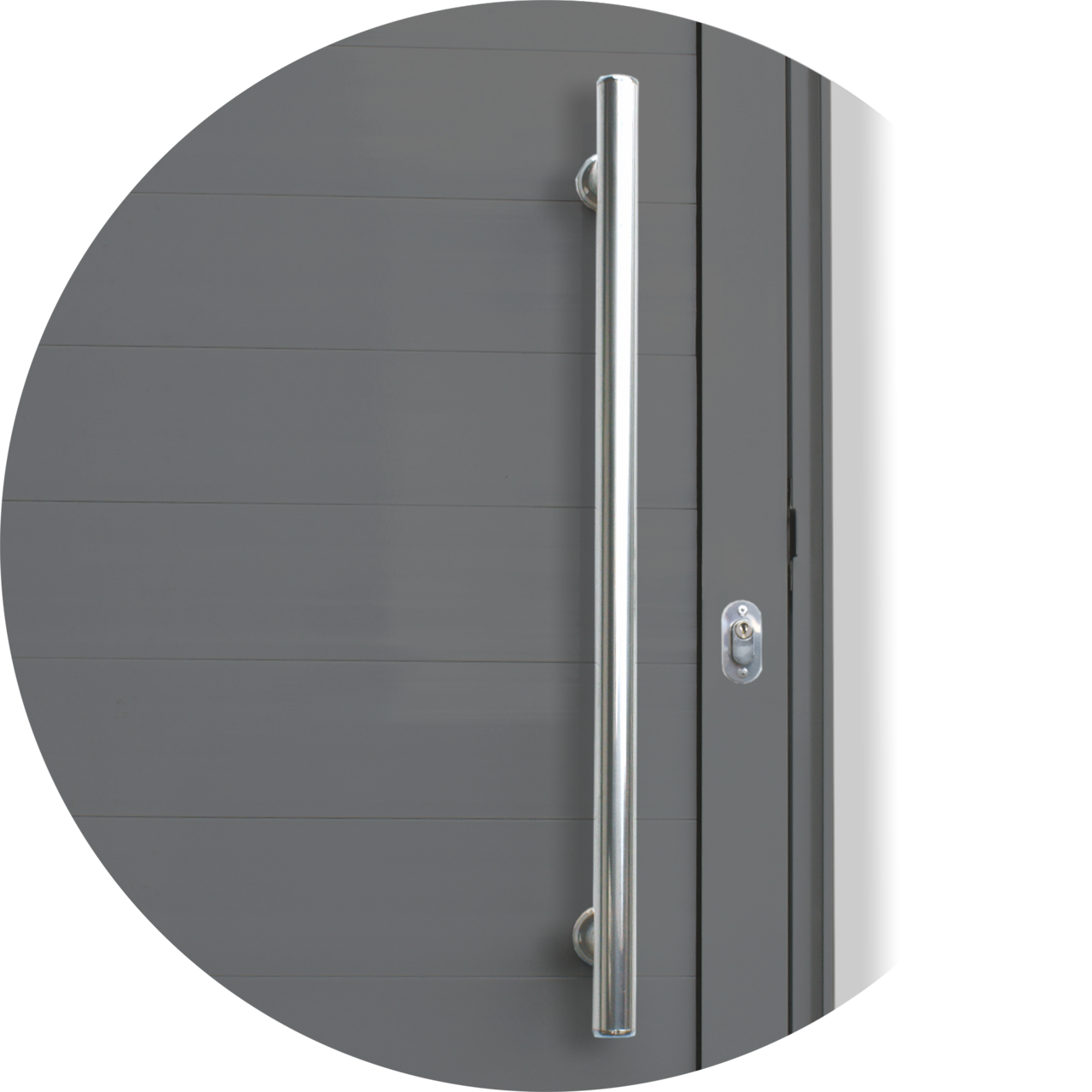 Porta de Alumínio Lambril c/Puxador Linha Super-25 cinza